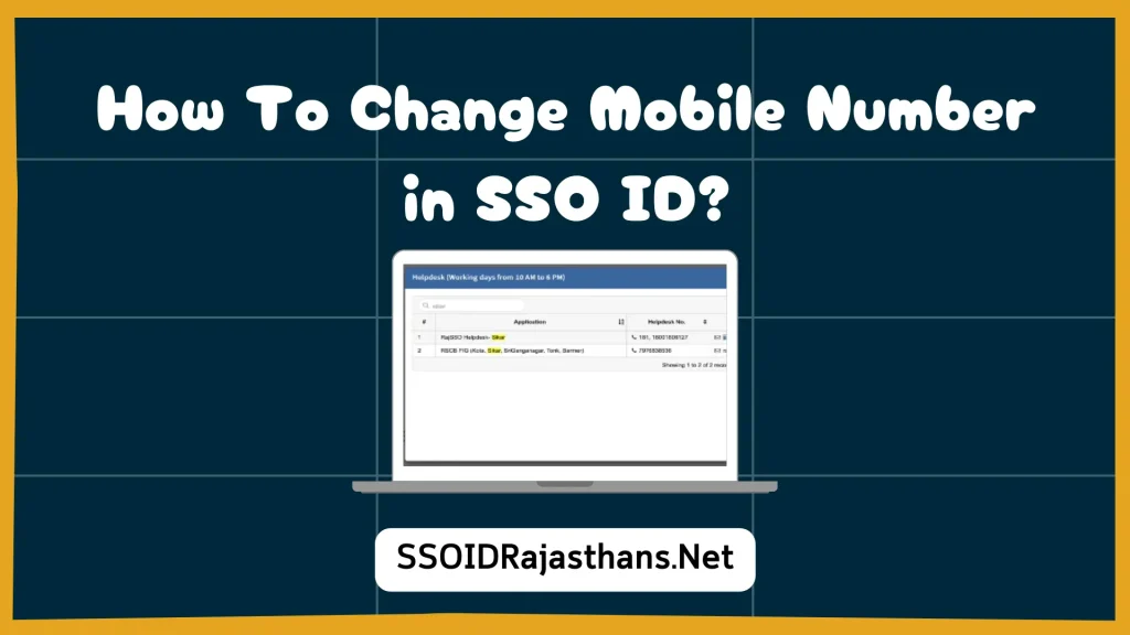 How To Change Mobile Number in SSO ID